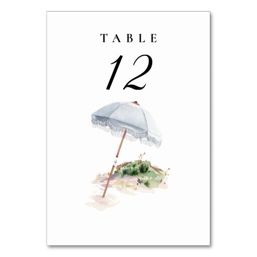 Bespoke Beach Wedding Tischnummer (Vorderseite)