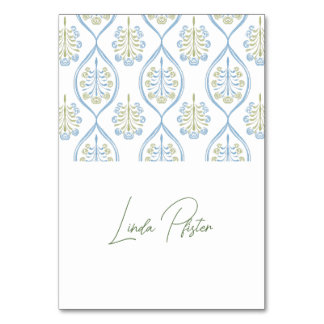 Bespoke Blue and Green Floral Wedding Tischnummer