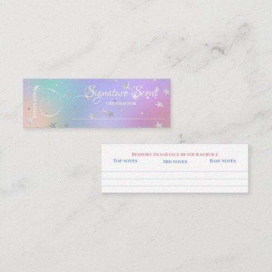 Bespoke Duft persönliche Duftnoten Schnupftabak Mi Mini Visitenkarte (Vorne/Hinten)