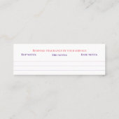 Bespoke Duft persönliche Duftnoten Schnupftabak Mi Mini Visitenkarte (Rückseite)