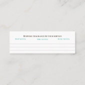 Bespoke Duft persönliche Duftnoten Schnupftabak Mi Mini Visitenkarte (Rückseite)