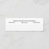 Bespoke Duft persönliche Duftnoten Schnupftabak Mi Mini Visitenkarte (Rückseite)