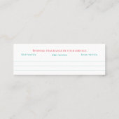 Bespoke Duft persönliche Duftnoten Schnupftabak Mi Mini Visitenkarte (Rückseite)