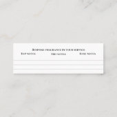 Bespoke Duft persönliche Duftnoten Schnupftabak Mi Mini Visitenkarte (Rückseite)