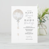 Bespoke Floral Balloon Baby Shower Einladung (Stehend Vorderseite)