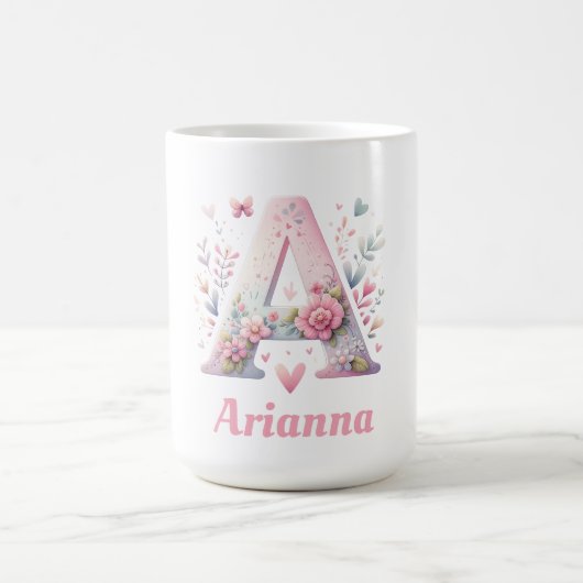 Bespoke Floral Monogram Tasse (Mittel)