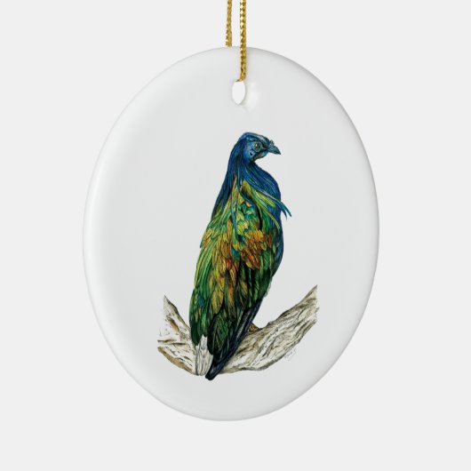 Bespoke Hand bemalt Print Bird Ornament (Rechts)