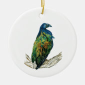 Bespoke Hand bemalt Print Bird Ornament (Vorne)