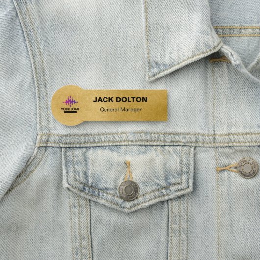 Bespoke Mitarbeiter-Identifikation: Silver Logo Namensschild (Beispiel)