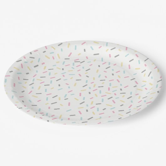 Besprühen Sie den Party-Teller (weiß) Pappteller (Schrägansicht)