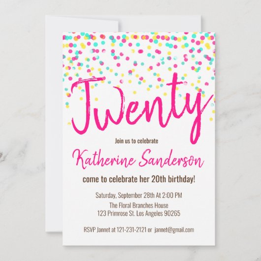 Besprühen Sie Einladung (Vorderseite)