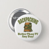 Besser als TV - Backpacken Button (Vorne & Hinten)