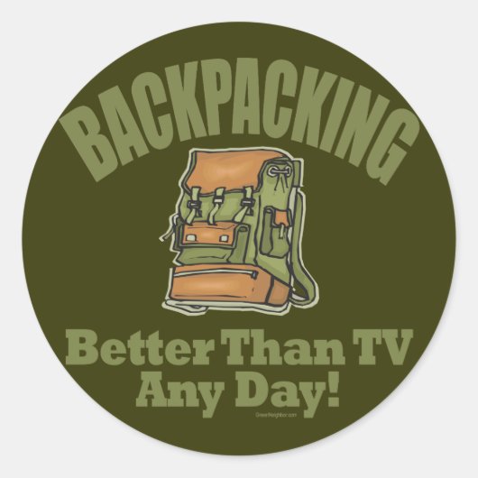 Besser als TV - Rückpacken Runder Aufkleber (Vorderseite)