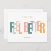 Besser bald fühlen, bunt werden gut Postkarte (Vorne/Hinten)