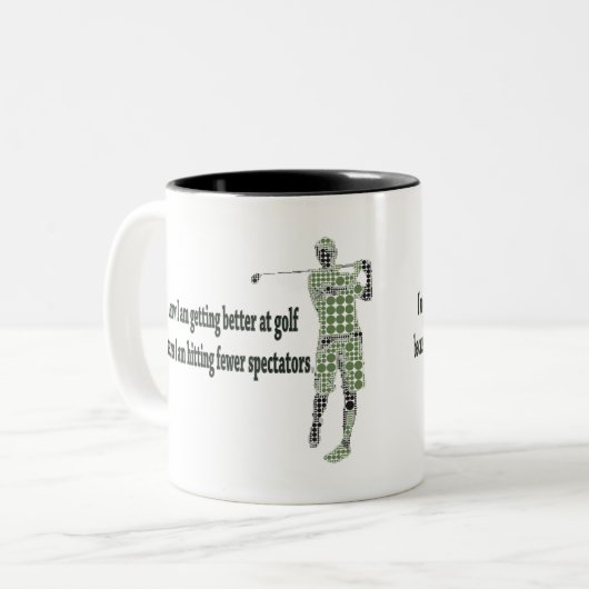 Besser beim Golf Zweifarbige Tasse (Vorderseite Links)