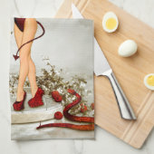 Besser der Teufel, den du kennst Geschirrtuch (Viertel Falte)