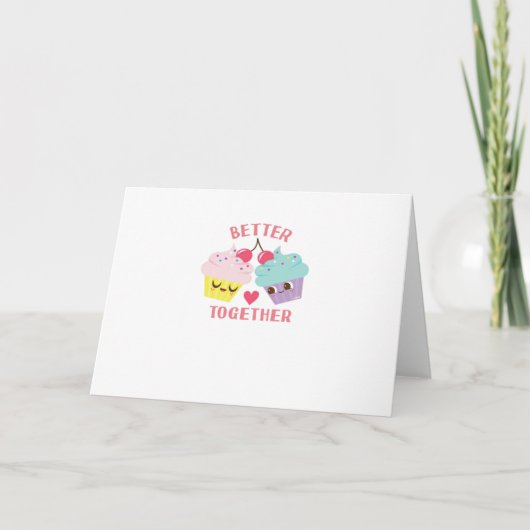 Besser gemeinsam Liebe herzliches Design  Karte (Vorderseite)