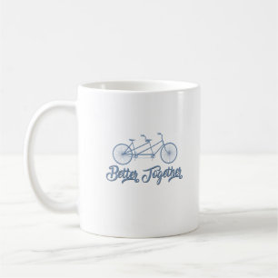 Besser gemeinsam Tandem Fahrrad Radfahrer Radfahre Kaffeetasse