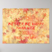 Besser glücklich als weise wünscht neues Jahr Post Poster (Vorne)