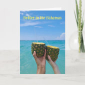 Besser in den Ananas von Bahamas am Strand Karte (Vorderseite)
