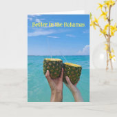 Besser in den Ananas von Bahamas am Strand Karte (Gelbe Blume)