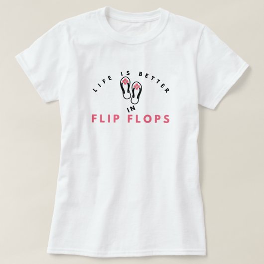 Besser in Flip Flops Basic-T - Shirt (Design vorne)