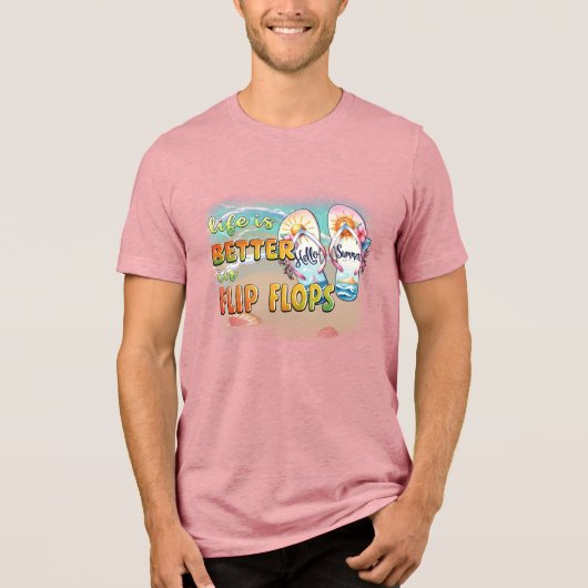 Besser in Flip Flops Beach Tri-Blend Shirt (Vorderseite)