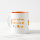 Besser in Flip Flops Zweifarbige Tasse (Vorderseite Links)