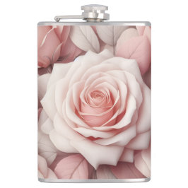 Besser in rosa Rosen Flachmann