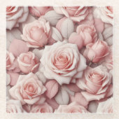 Besser in rosa Rosen Glasuntersetzer (Vorderseite)