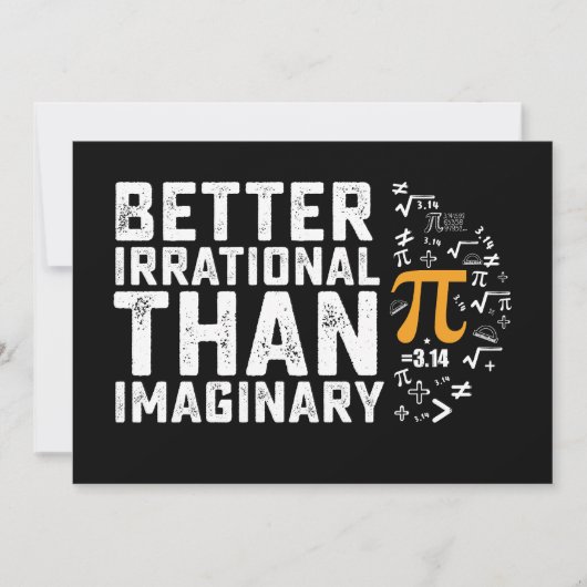 Besser irrational als imaginäre Pi-Tagesmathematik Einladung (Vorderseite)