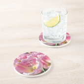Besser mit dir! Geschenke Liebe Pink Tulip Blume Sandstein Untersetzer (Seite)