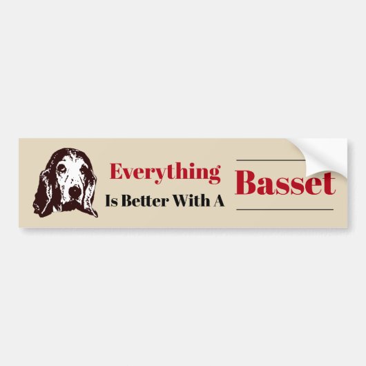 Besser mit einem Basset Autoaufkleber (Vorne)