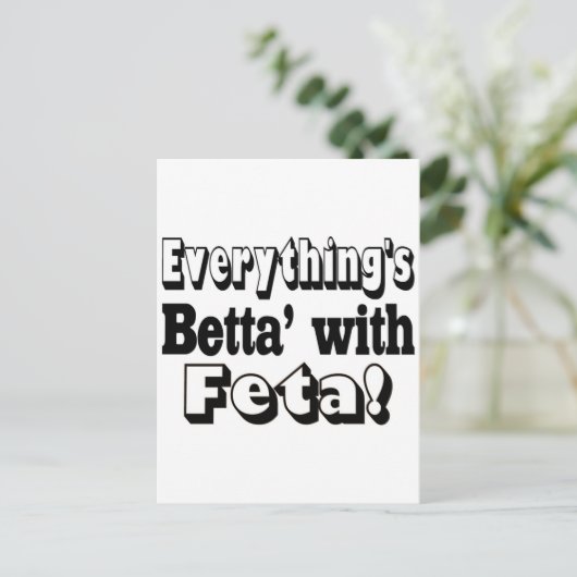 Besser mit Feta Postkarte (Stehend Vorderseite)