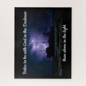 Besser, mit Gott in der Dunkelheit-Zitat zu sein Puzzle (Vertikal)