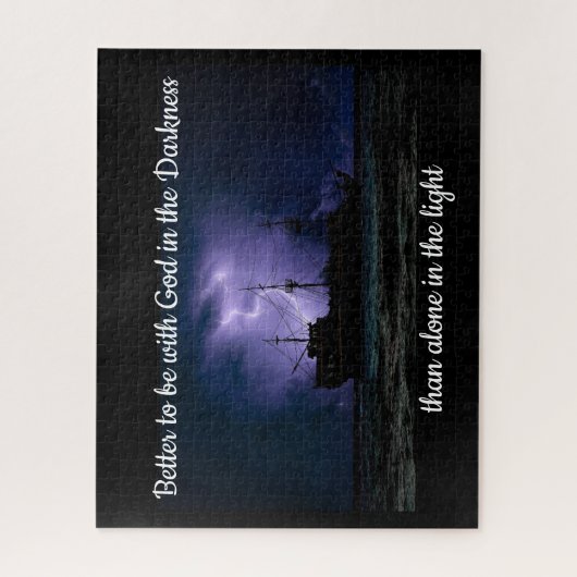 Besser, mit Gott in der Dunkelheit-Zitat zu sein Puzzle (Vertikal)