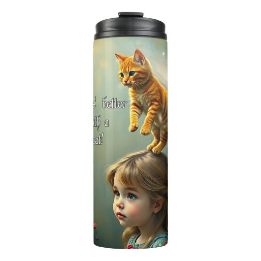 Besser mit Katze Thermosbecher (Vorderseite)