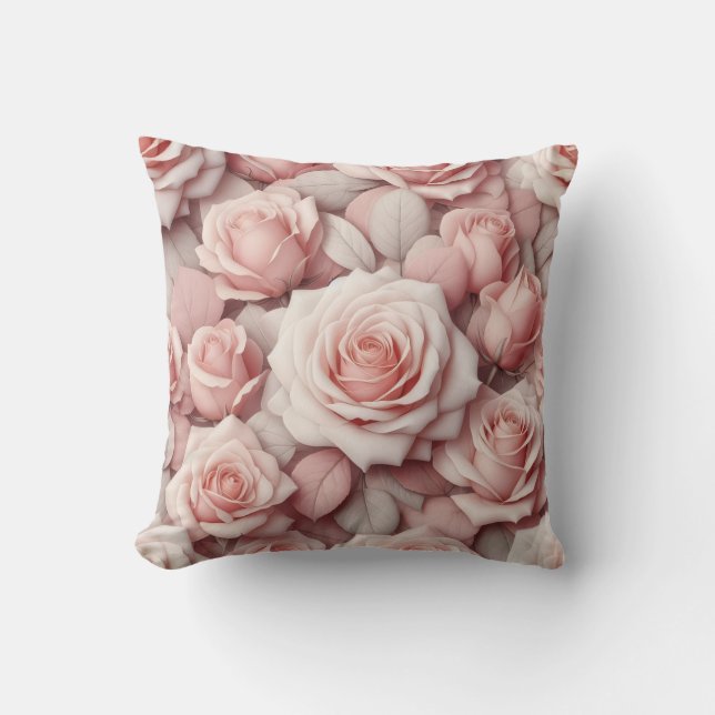 Besser mit rosa Rosen Kissen (Vorderseite)