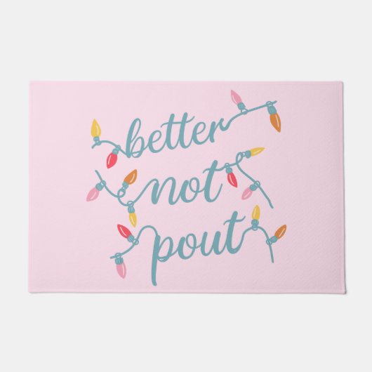 Besser, nicht Niedlich Pink Weihnachten Fußmatte (Vorderseite)