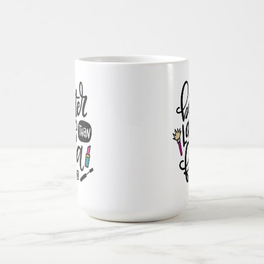 Besser spät als Fea, Spanglish Hand geschrieben Kaffeetasse (Mittel)