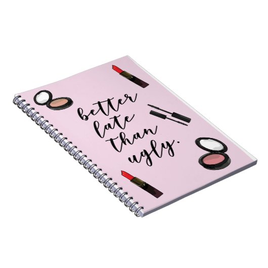 besser spät als hässlich gürteliges Poster Notizblock (Rechte Seite)