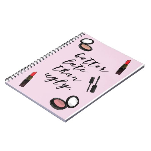 besser spät als hässlich gürteliges Poster Notizblock (Linke Seite)