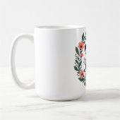 Besser spät als nie - französische Blumenzettel Kaffeetasse (Links)