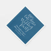 Besser spät als nie Hochzeitsfeier dunkelblau Serviette (Ecke)