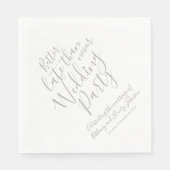 Besser spät als nie Hochzeitsfeier grau Serviette (Vorderseite)