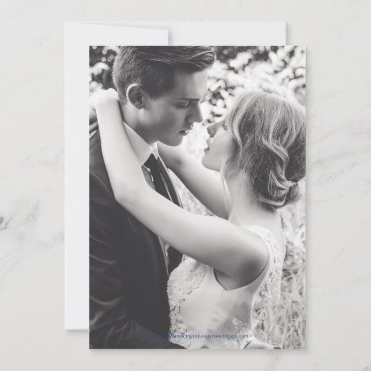 Besser spät als nie Hochzeitsfeier Mono Einladung (Rückseite)