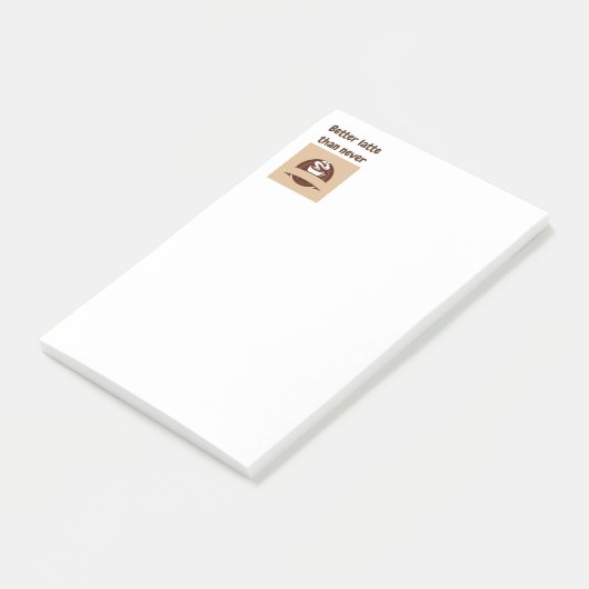 Besser spät als nie Spaß Zitat Post-it Klebezettel (angewinkelt)