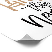 Besser spät als nie Spaß Zitat Poster (Ecke)