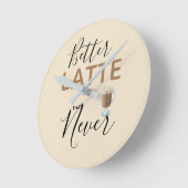 Besser spät als nie Spaß Zitat Runde Wanduhr (Winkel)