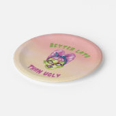 Besser spät als Ugly Zombie Pappteller (Schrägansicht)